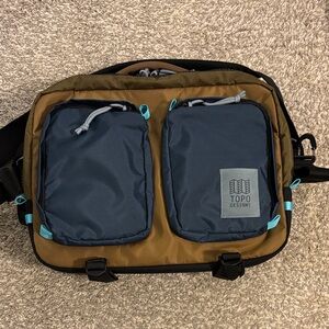 Topo Designs Brown and Navy Global Briefcase - Exclusive Color